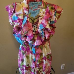 Ruffle floral blouse